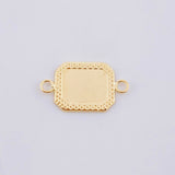 Herraje Placa Marco Bordeado 0.5 g / 3/4 in Oro Amarillo 18K