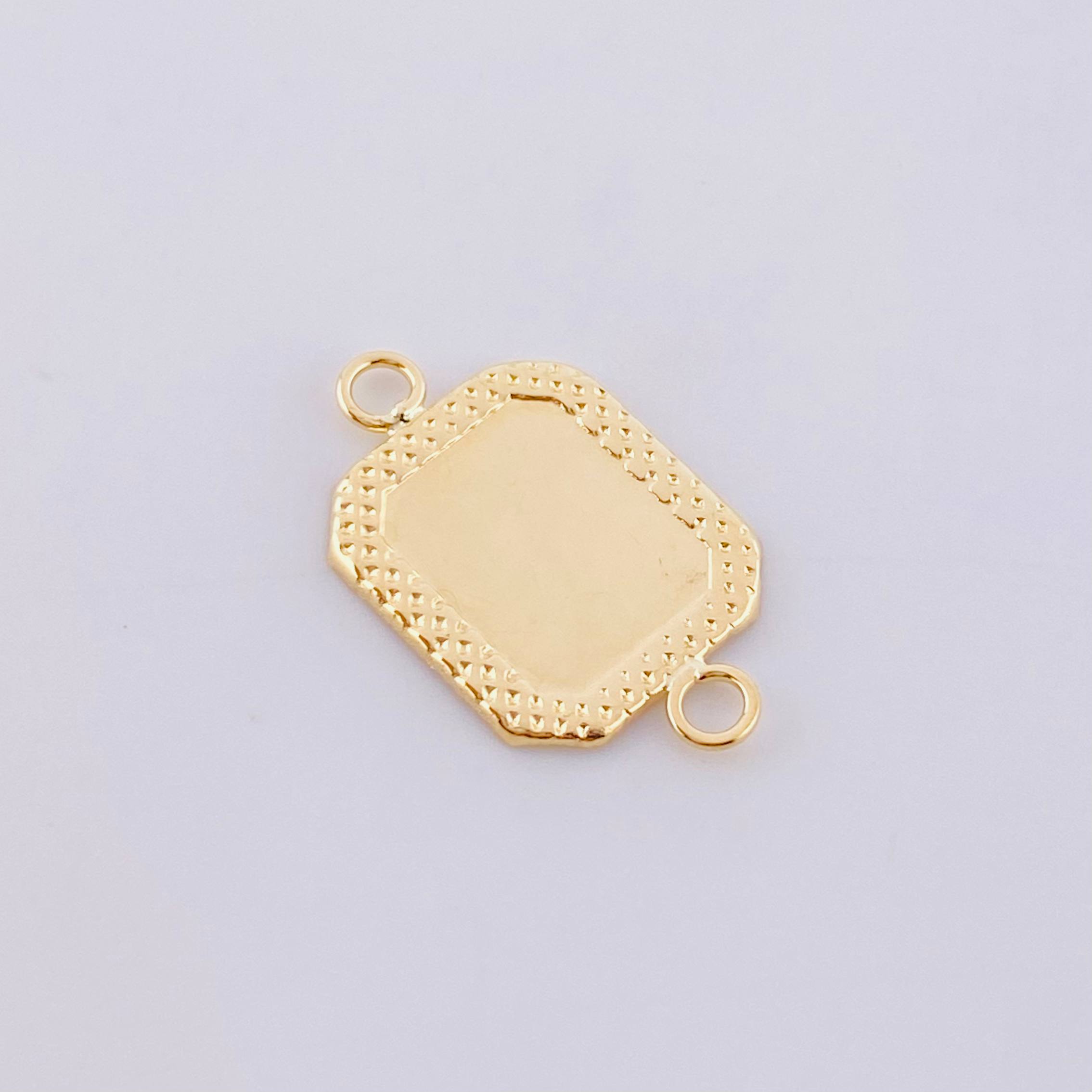 Herraje Placa Marco Bordeado 0.5 g / 3/4 in Oro Amarillo 18K
