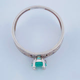 Green Lace Ring 2.75gr / Size 8 1/4 / 950 Sterling Silver+
