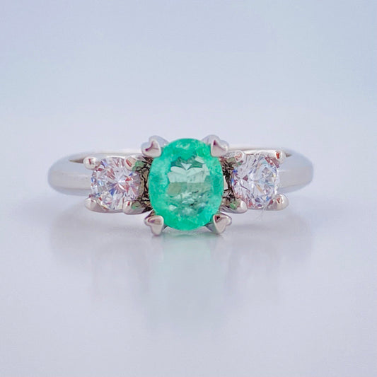 Anillo de Plata Trilogia 2.65gr / T6 / Oro Amarillo 18K +
