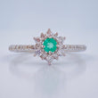Anillo de Plata Flor de Luz 1.65gr / T7 / Oro Amarillo 18K +