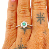 Light Flower Ring 1.6gr / Size 6 1/2 / 950 Sterling Silver +