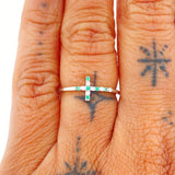 Cross Ring 1.1gr / Size 6 1/4 / 950 Sterling Silver +