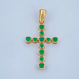 Dije Cruz Luz Verde 1.25gr / 1 in / Oro Amarillo 18K +