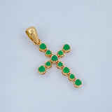 Dije Cruz Luz Verde 1.25gr / 1 in / Oro Amarillo 18K +