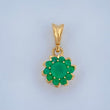 Pendant Jewel Flower Emerald 1.2gr / 3/4 in / 18K Gold +