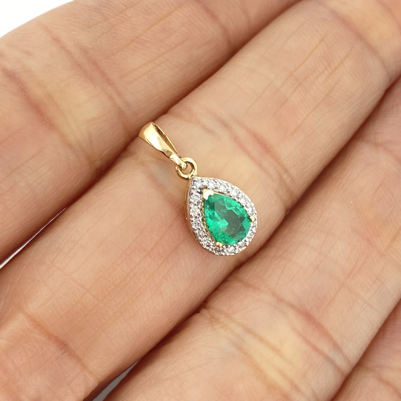 Pendant Jewel Teardrop 1gr / 3/4 in / 18K Gold +