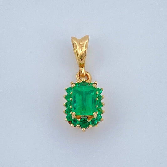 Pendant Jewel Green Throne 1.25gr / 3/4 in / 18K Gold +