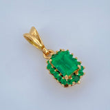 Pendant Jewel Green Throne 1.25gr / 3/4 in / 18K Gold +