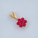Pendant Hidden Pink Jewel 0.35gr / 1/2 in / 18K Gold +