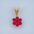 Pendant Hidden Pink Jewel 0.35gr / 1/2 in / 18K Gold +
