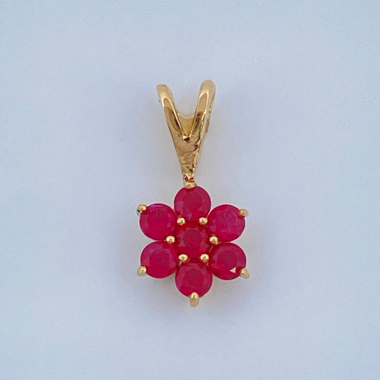 Pendant Hidden Pink Jewel 0.35gr / 1/2 in / 18K Gold +
