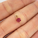 Pendant Hidden Pink Jewel 0.35gr / 1/2 in / 18K Gold +