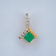 Pendant Jewelry Rhombus Crossed Bow 0.5gr / 1/2 in / 18K Gold +
