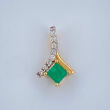 Pendant Jewelry Rhombus Crossed Bow 0.5gr / 1/2 in / 18K Gold +