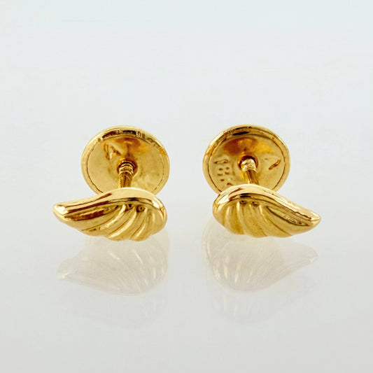 Stud Earrings Wings 0.45g / in / 6.1mm Yellow Gold 18K