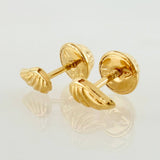 Wing Stud Earrings 0.4g / in / 3.35mm Yellow Gold 18K