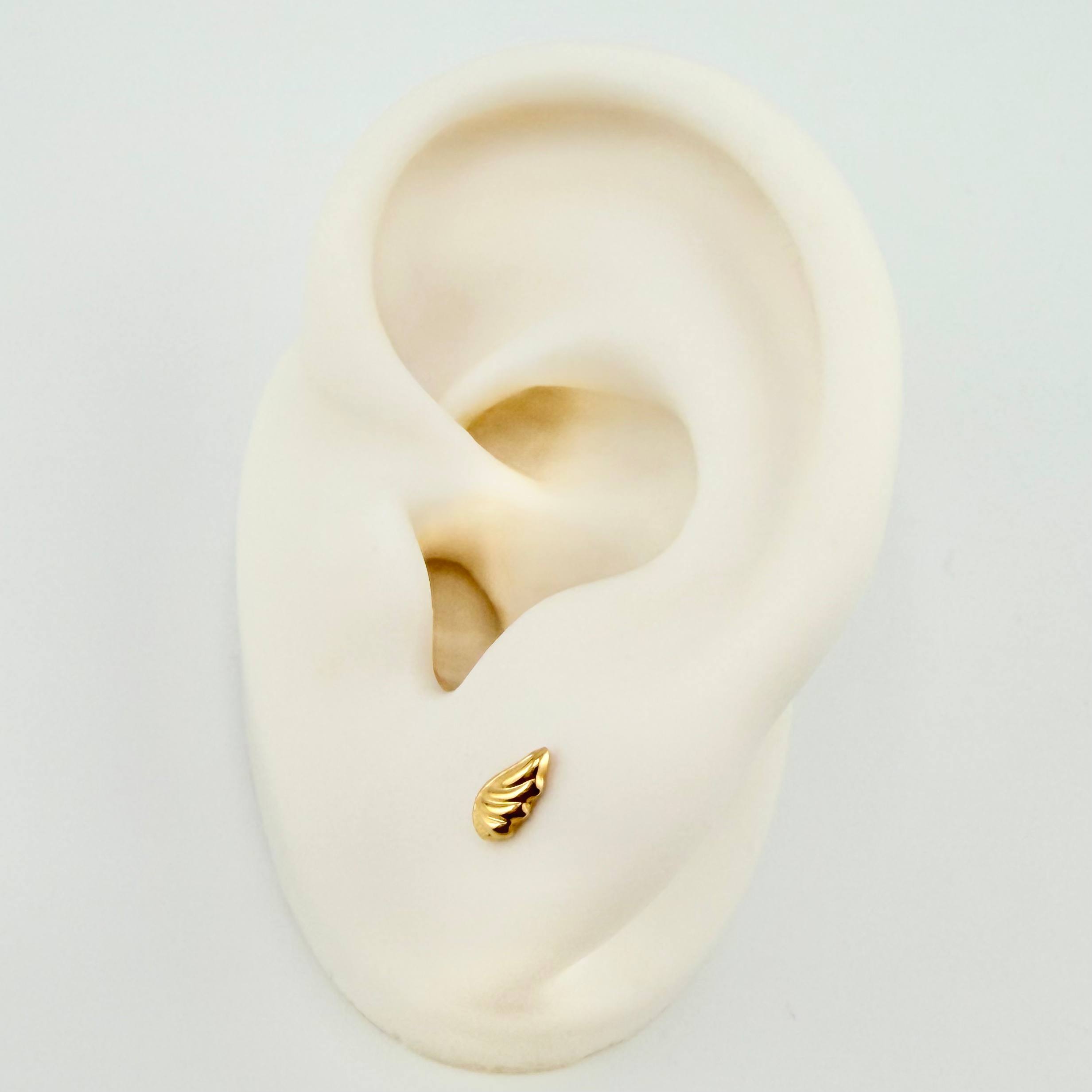Wing Stud Earrings 0.4g / in / 3.35mm Yellow Gold 18K