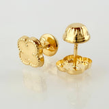 Topos Trebol Dorado 0.55gr / 7mm Oro Amarillo 18K