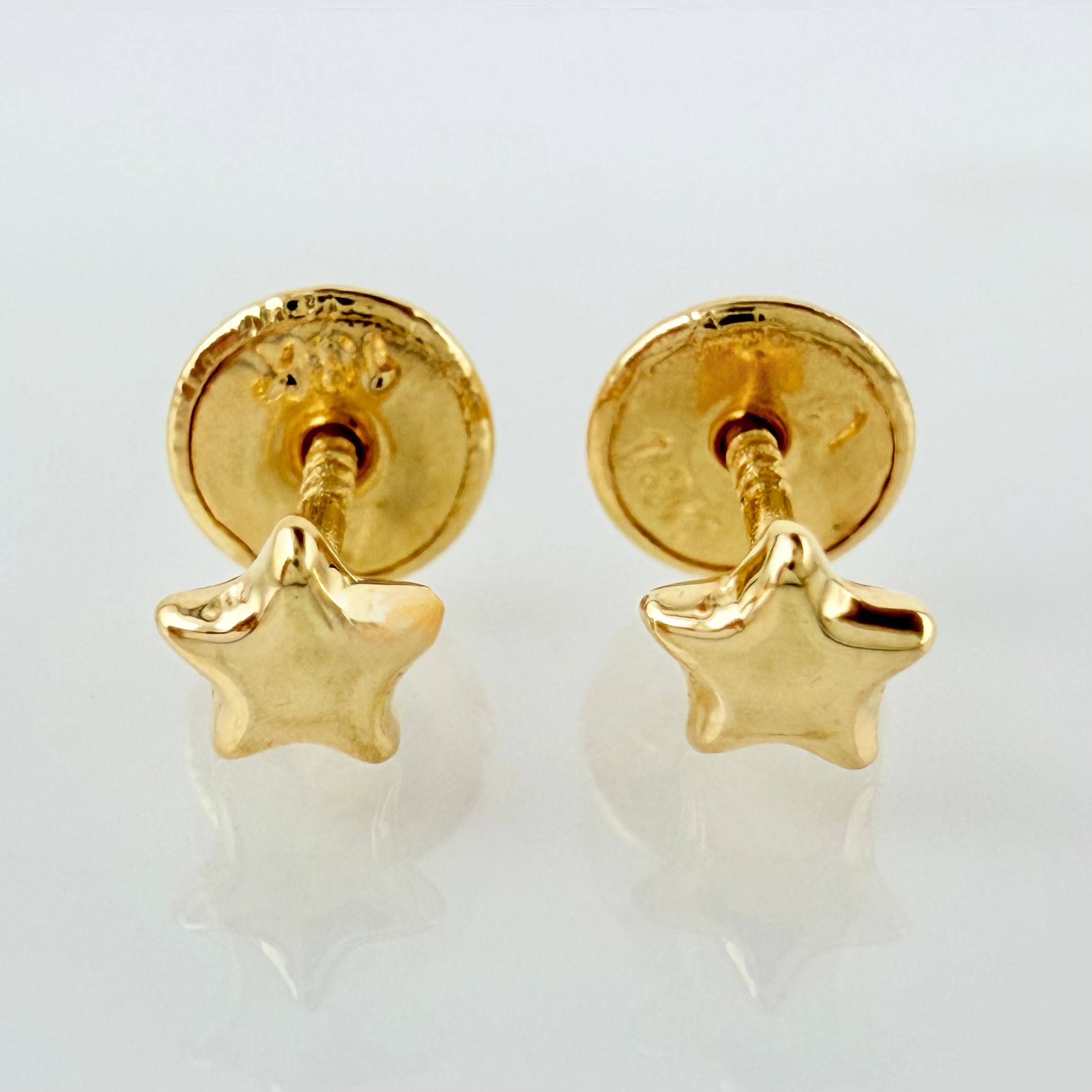 Stud Earrings Stars 0.45g / in / 5.25mm Yellow Gold 18K