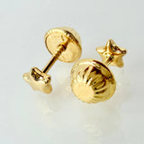 Stud Earrings Stars 0.45g / in / 5.25mm Yellow Gold 18K
