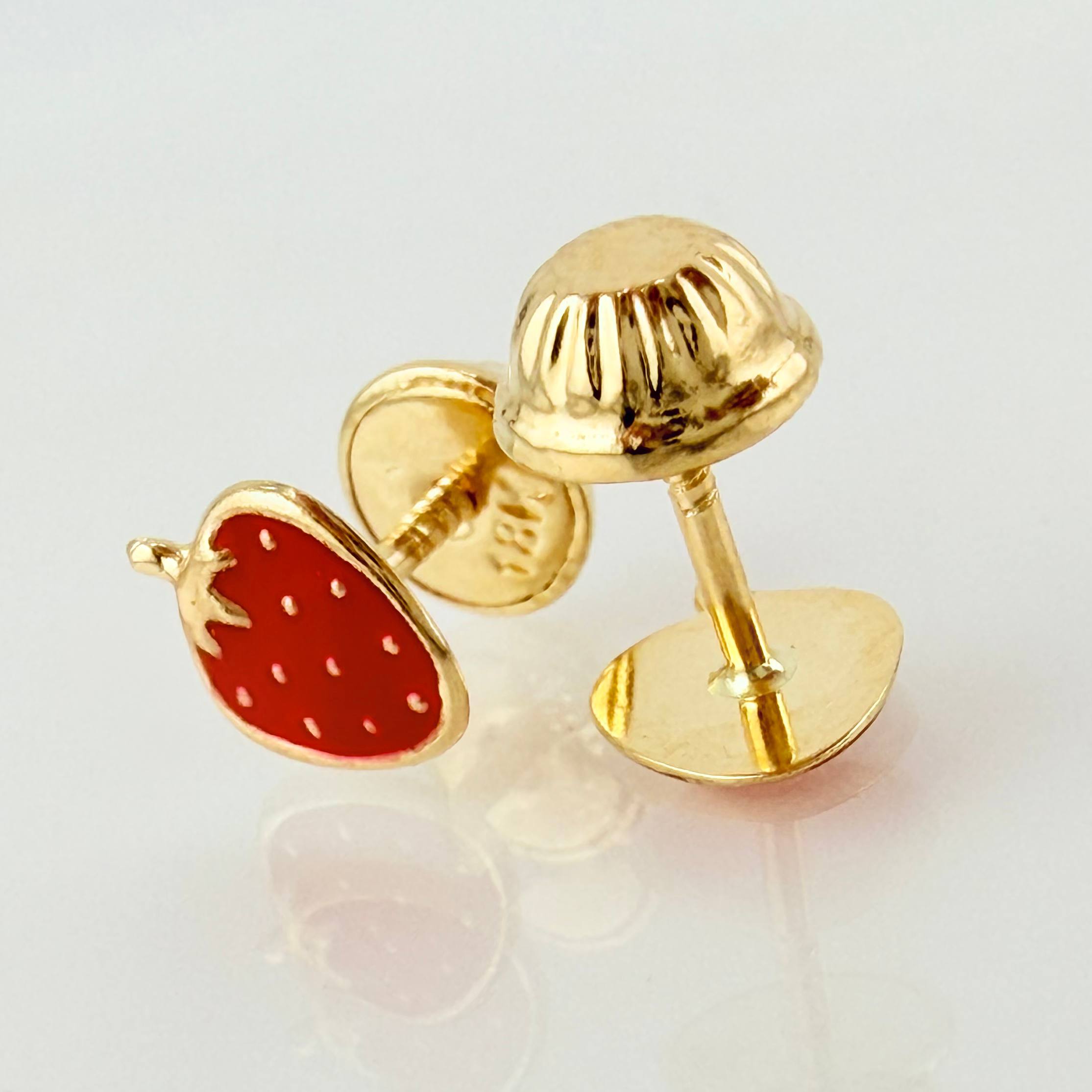 Topos Fresas 0.6gr / 7mm Oro Amarillo 18K *