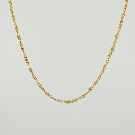 Cadena Singapur 2.9gr / 23 1/2 in / 1.4mm Oro Amarillo +3 18K