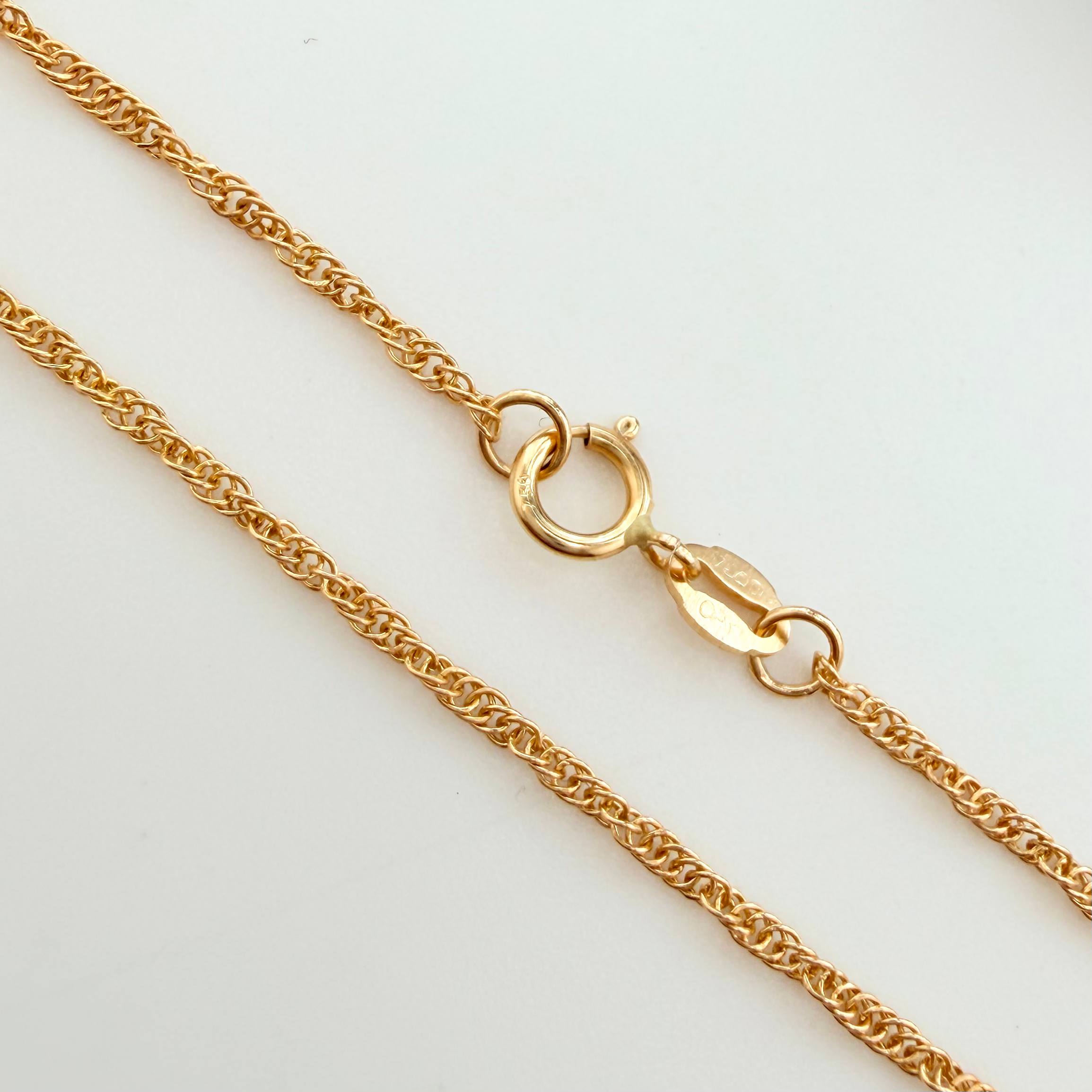 Cadena Singapur 2.95gr / 23 1/2 in / 1.4mm Oro Amarillo +3 18K