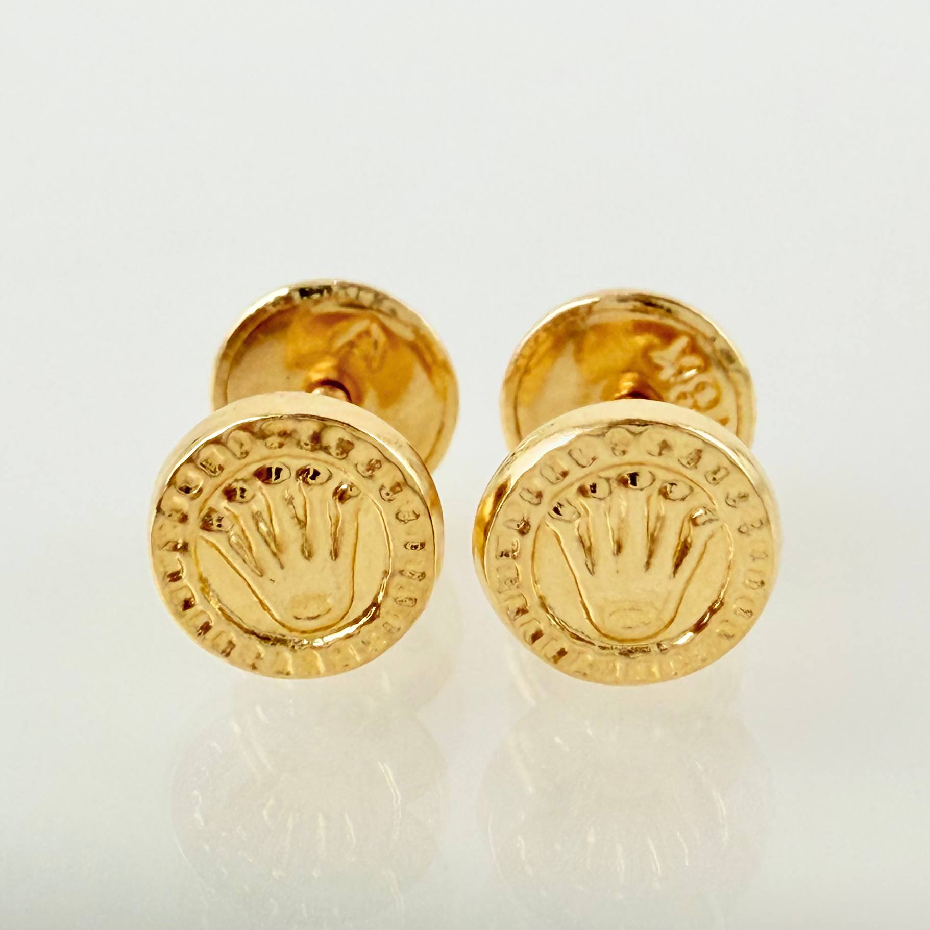 Stud Earrings Corona 0.6 g / in / 6.3 mm Yellow Gold 18K