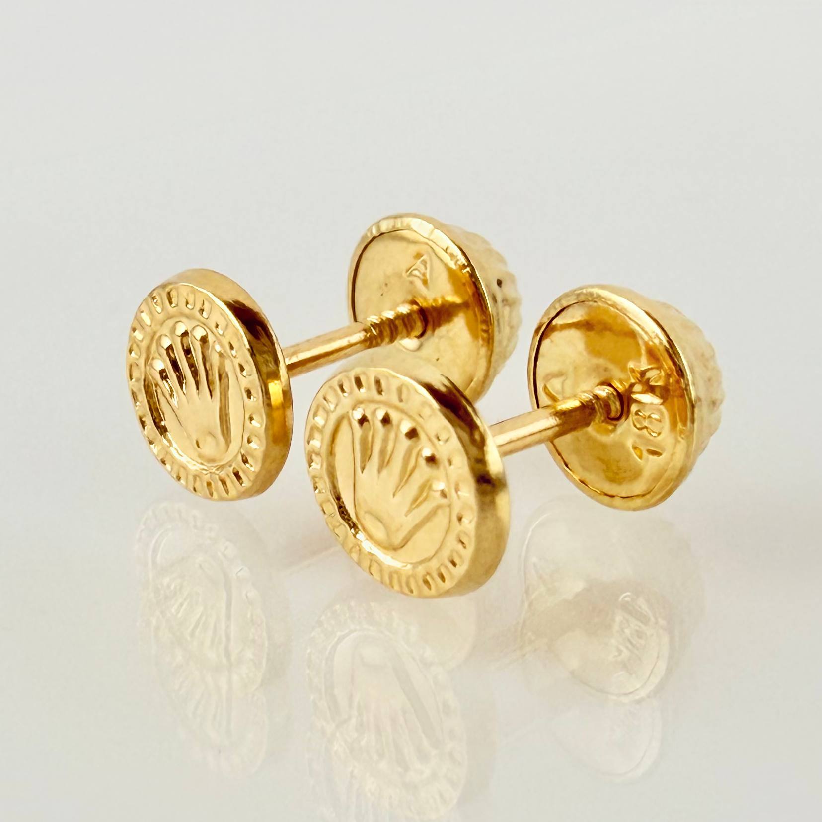 Stud Earrings Corona 0.6 g / in / 6.3 mm Yellow Gold 18K