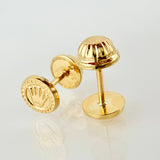 Crown Seal Stud Earrings 0.6gr / 8.9mm Yellow Gold 18K *