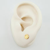 Stud Earrings Corona 0.6 g / in / 6.3 mm Yellow Gold 18K