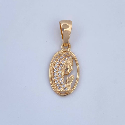 Pendant Virgin Mary 1.1gr / 0.9in / 18K Gold &