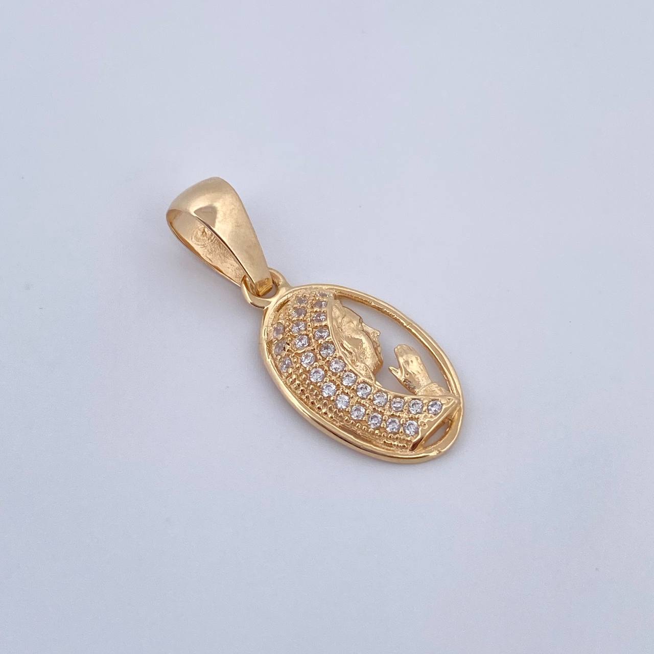 Pendant Virgin Mary 1.1gr / 0.9in / 18K Gold &