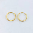 Hoop Earrings Striped Hoop 0.7 g / 1/2 in Yellow Gold 18K