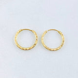 Candongas Aro Rayado 0.95 g / 3/4 in Oro Amarillo 18K
