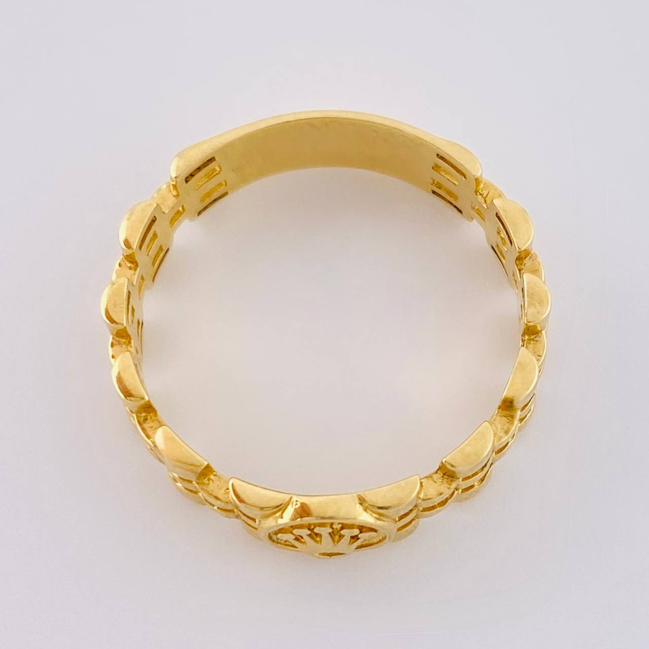 Anillo Correa Sello Corona 3.4 g / T7 Oro Amarillo 18K