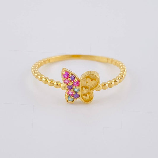 Matte Butterfly Ring 1.45 g / T8 1/4 18K Yellow Gold