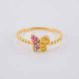 Matte Butterfly Ring 1.45 g / T8 1/4 18K Yellow Gold