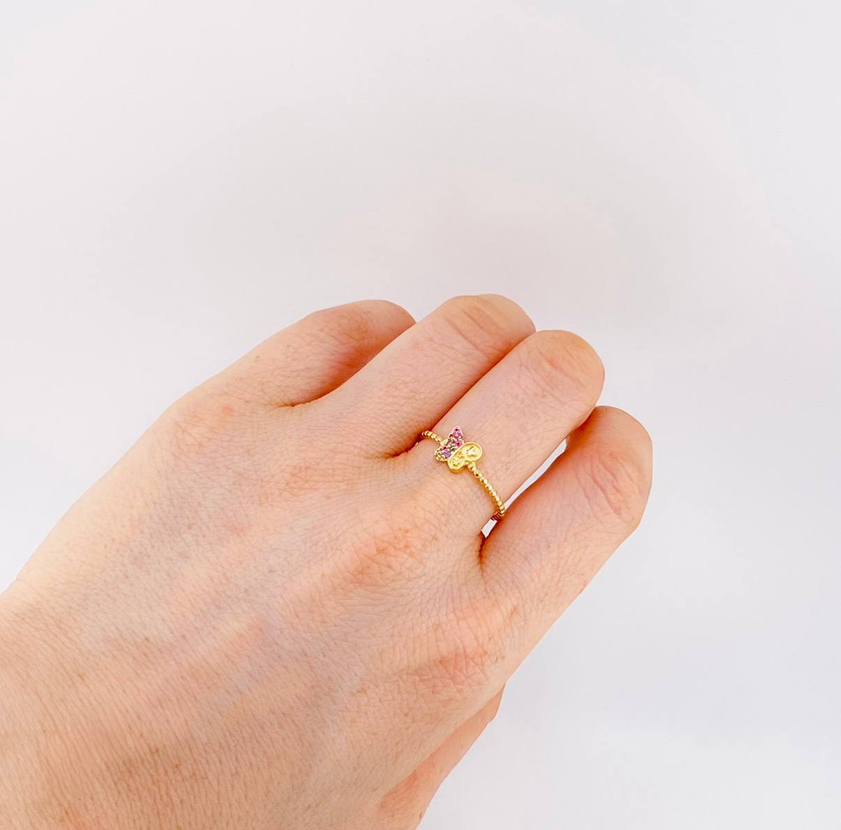 Matte Butterfly Ring 1.45 g / T8 1/4 18K Yellow Gold