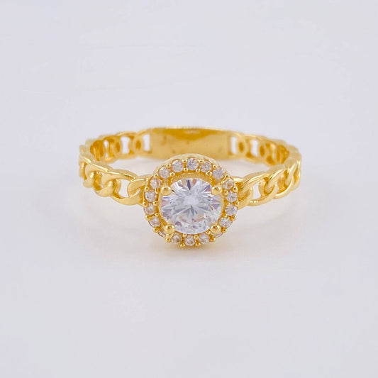 Cuban Halo Ring 2.5 g / T8 18K Yellow Gold