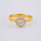 Cuban Halo Ring 2.5 g / T8 18K Yellow Gold