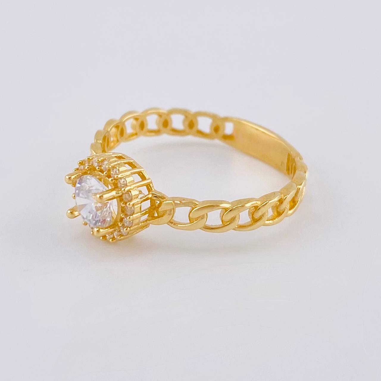Cuban Halo Ring 2.5 g / T8 18K Yellow Gold