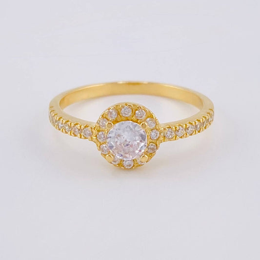 Solitaire Ring Four Prongs 2.55 g / T7 18K Yellow Gold