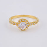 Solitaire Ring Four Prongs 2.55 g / T7 18K Yellow Gold
