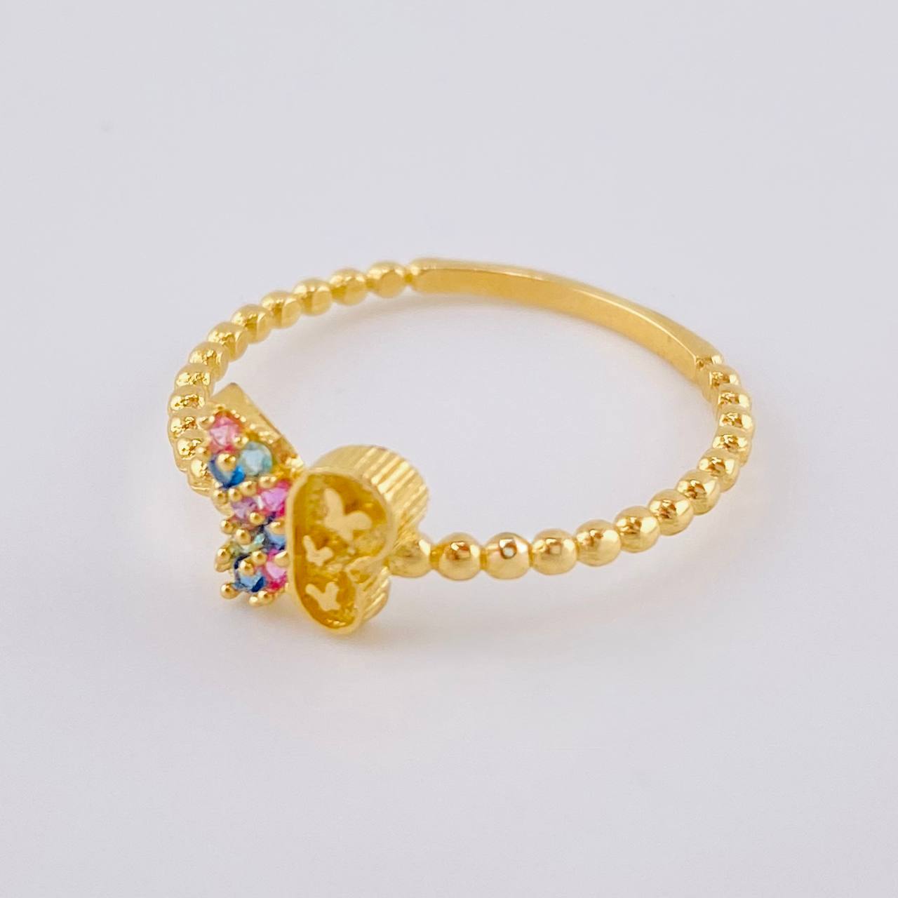 Matte Butterfly Ring 1.45 g / T7 1/2 18K Yellow Gold