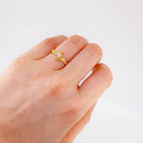 Anillo Solitario Elipse Curvo 1.95 g / T6 1/2 Oro Amarillo 18K