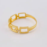 Anillo Eslabon Cuadriculado 1.7 g / T7 1/2 Oro Amarillo 18K