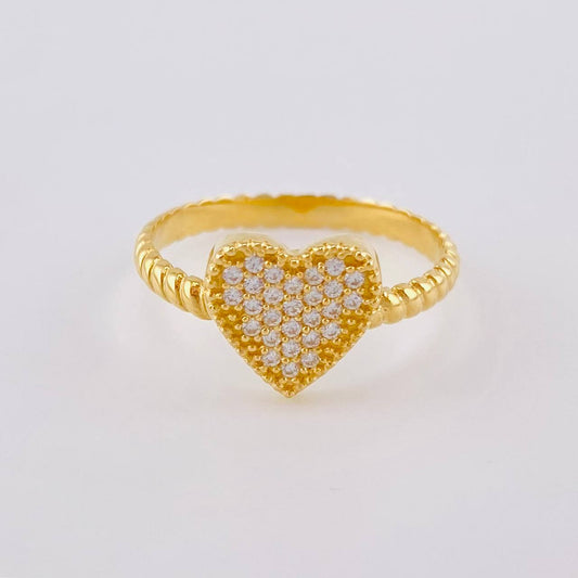 Dense Heart Bubble Ring 2.2 g / T7 Yellow Gold 18K
