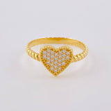 Anillo Burbuja Corazon Tupido 2.2 g / T7 Oro Amarillo 18K
